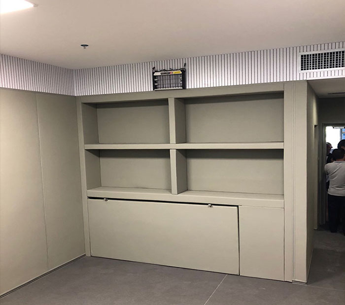 山西運(yùn)城談話室墻面軟包現(xiàn)場安裝記錄